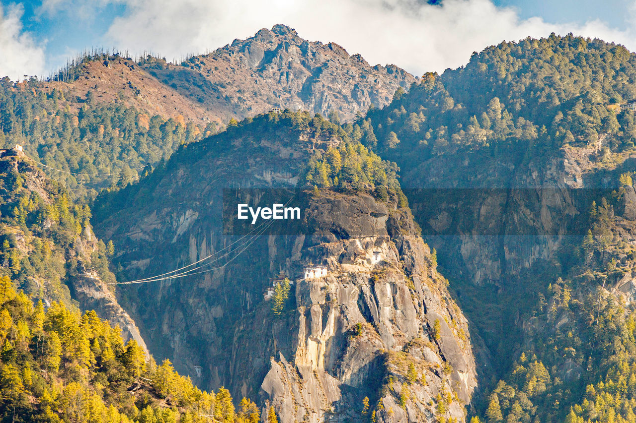Scenic view of rocky mountains against sky