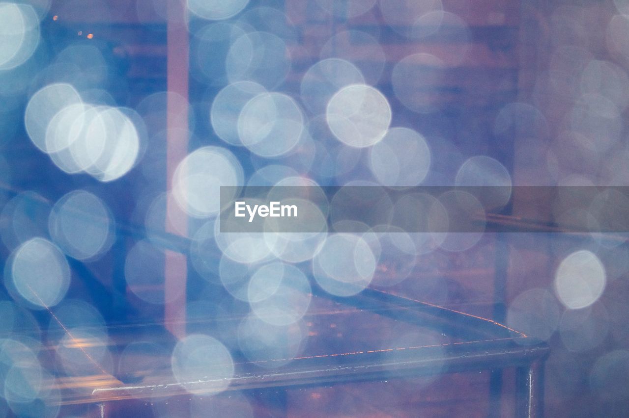 Defocused image of illuminated lights