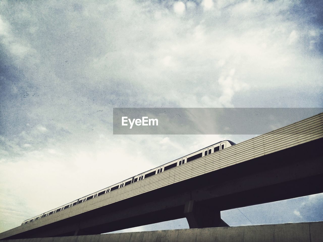 Low angle view of train against sky