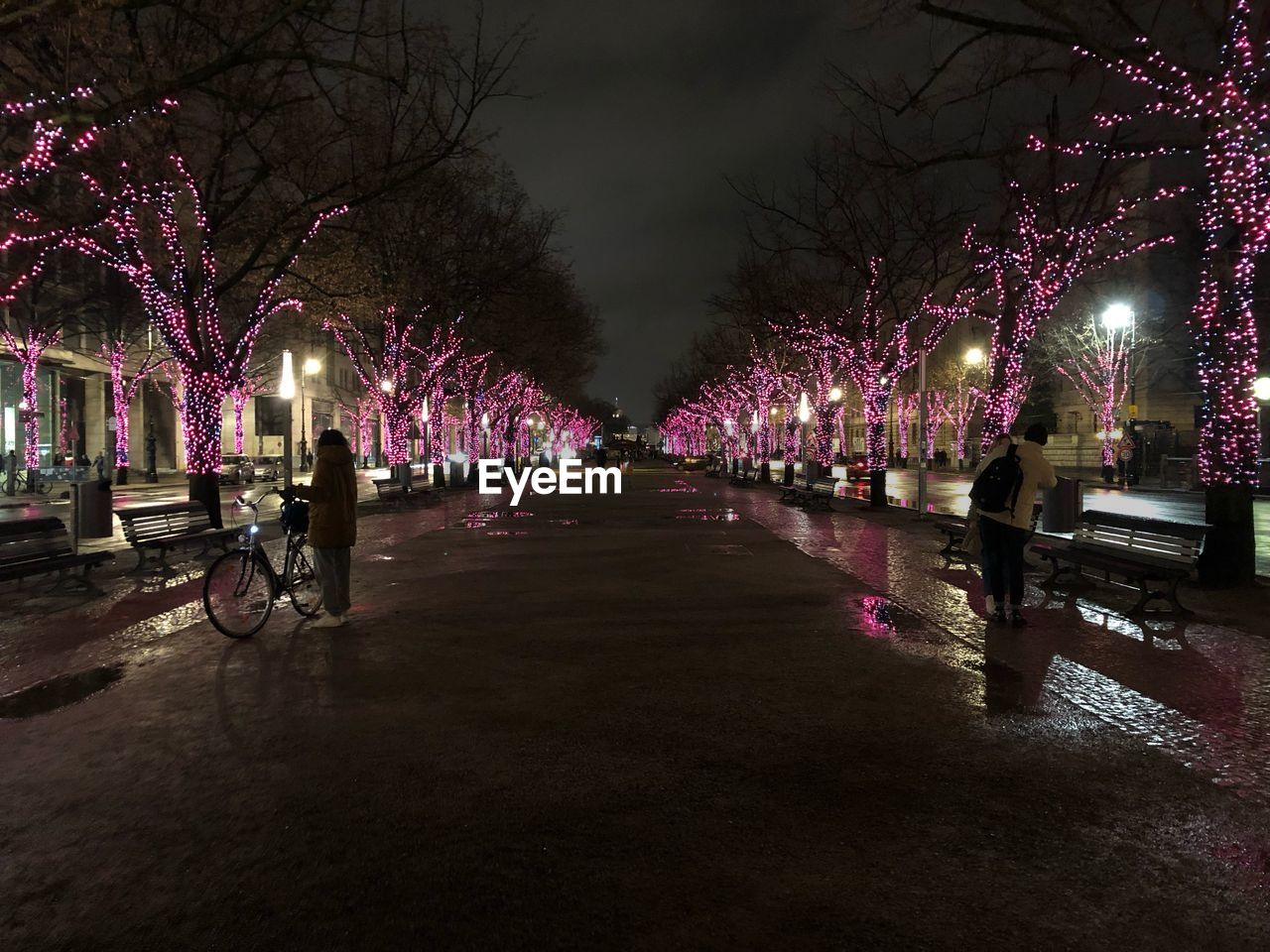 ILLUMINATED STREET AT NIGHT