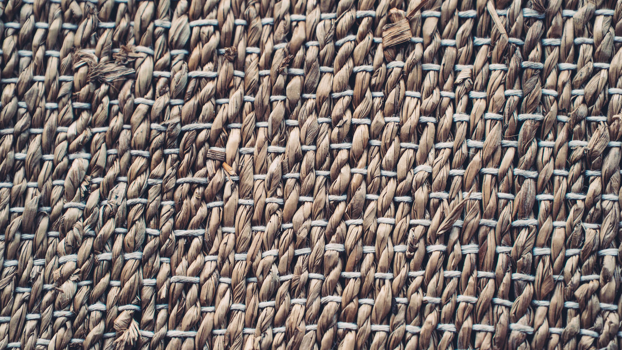full frame, backgrounds, pattern, no people, flooring, textured, wall, repetition, floor, wood, close-up, wicker, day, brick, line