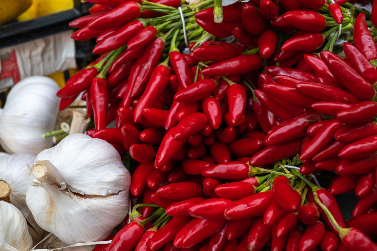 RED CHILI PEPPERS FOR SALE AT MARKET