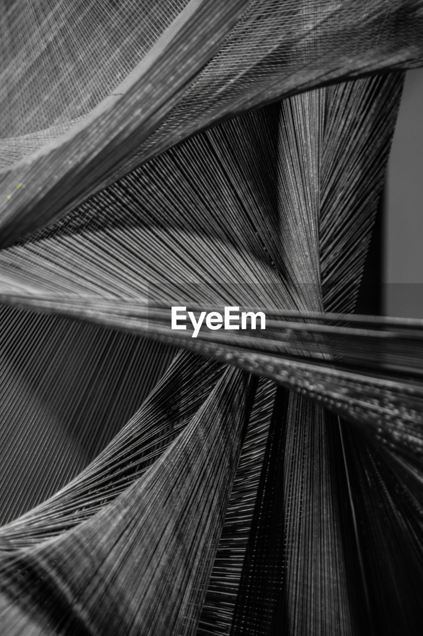 Full frame shot of loom in industry