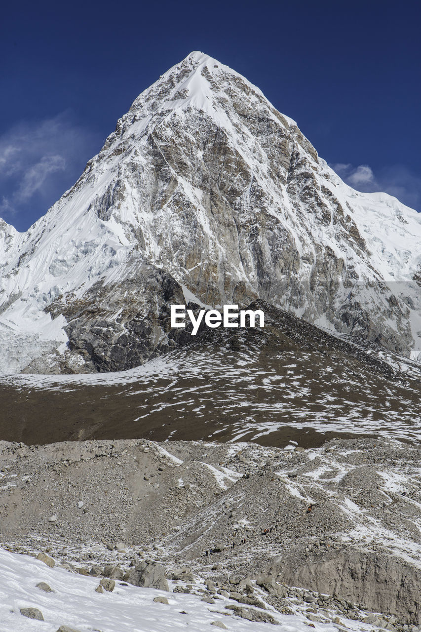 A himalayan peak along the trail to everest base camp in nepal.