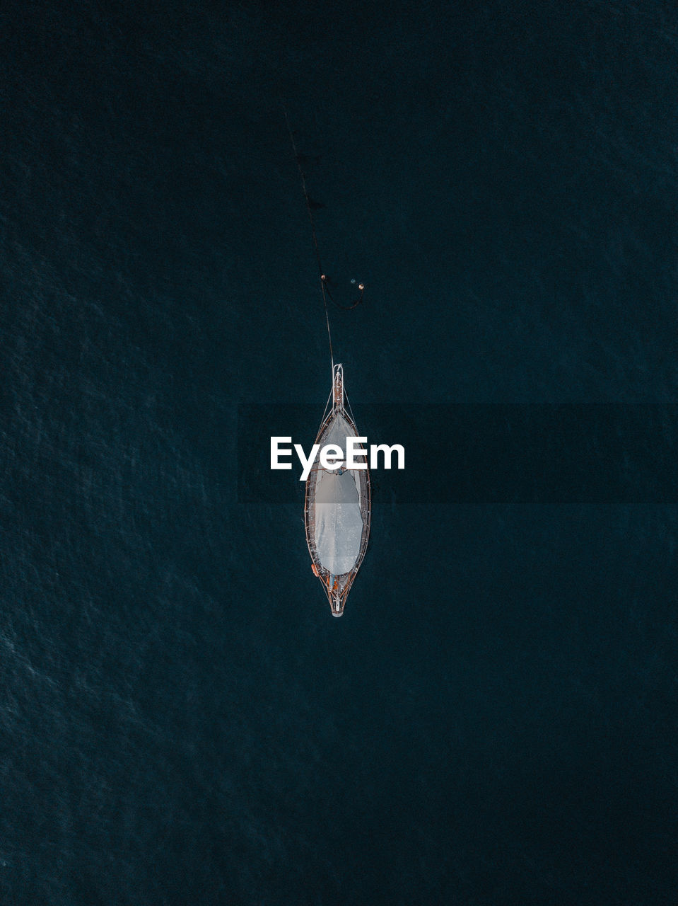 Aerial view of ship sailing in sea