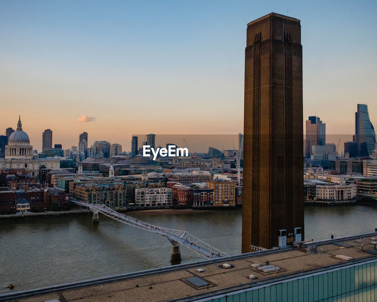 Sun set view of london from tate modern