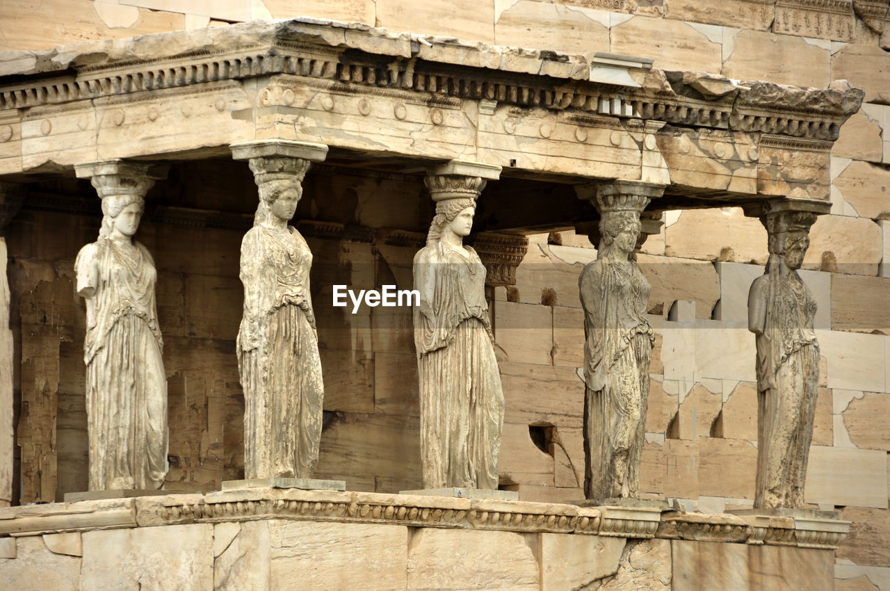 Sculptures at acropolis of athens