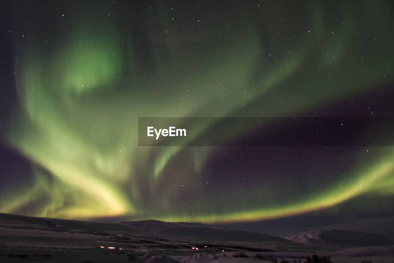 Beautiful norrhern lights near akureyri
