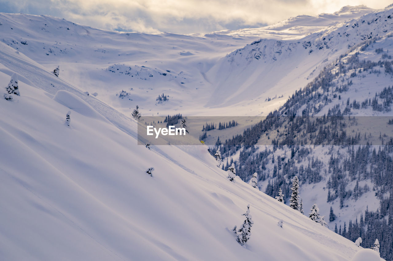 Scenic view of snowcapped mountains