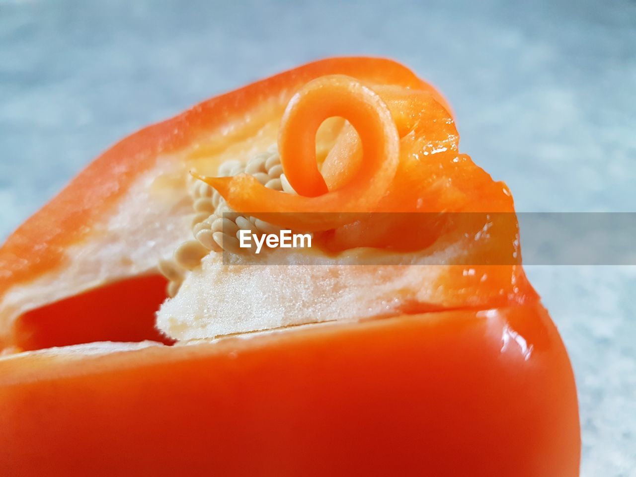 Close-up of orange bell pepper slice
