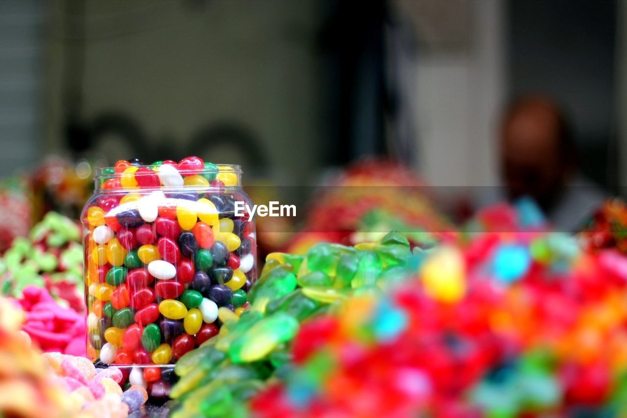 Close-up of colorful sweets