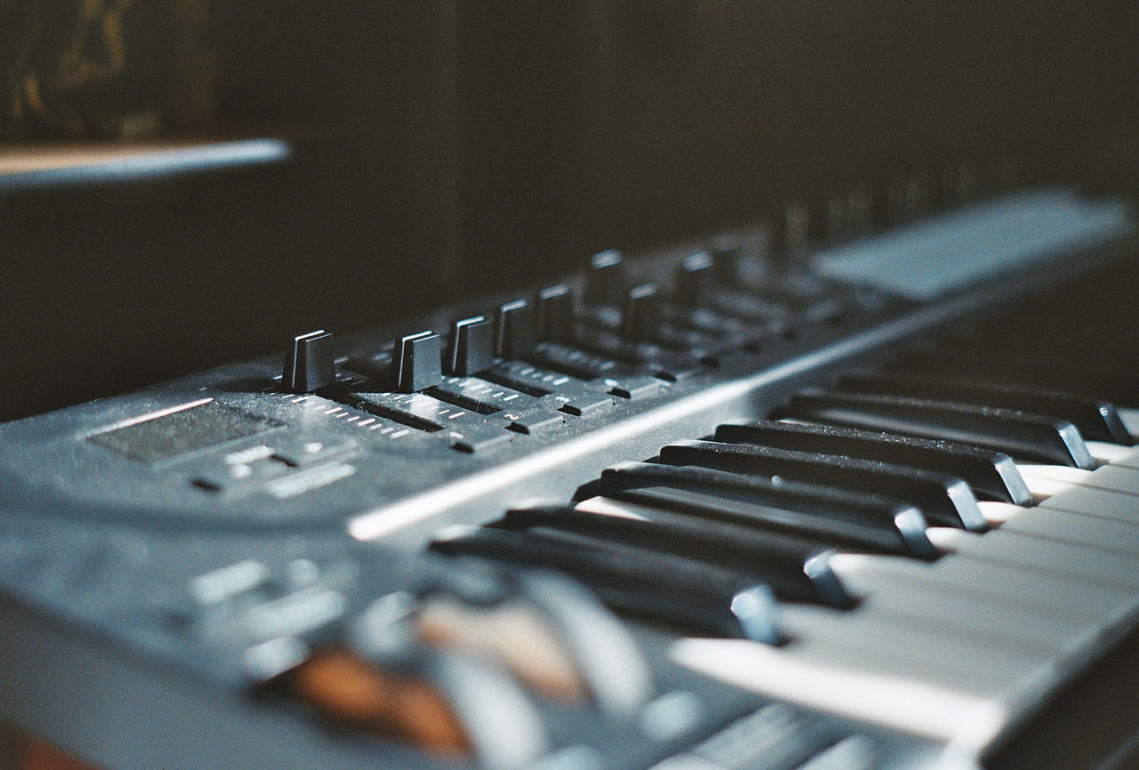 Close-up of keyboard instrument