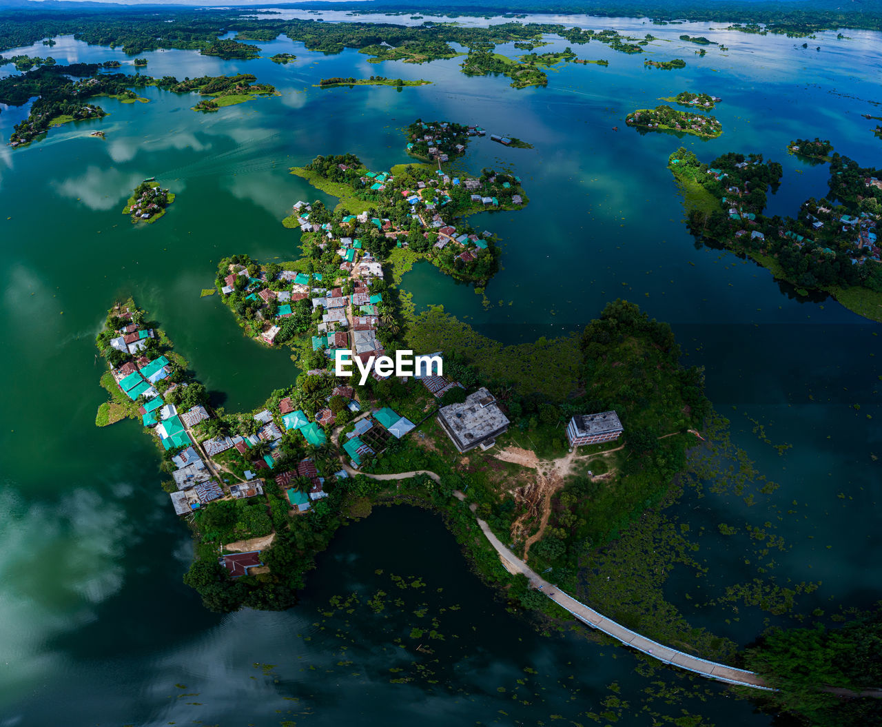 Aerial view of rangamati lake