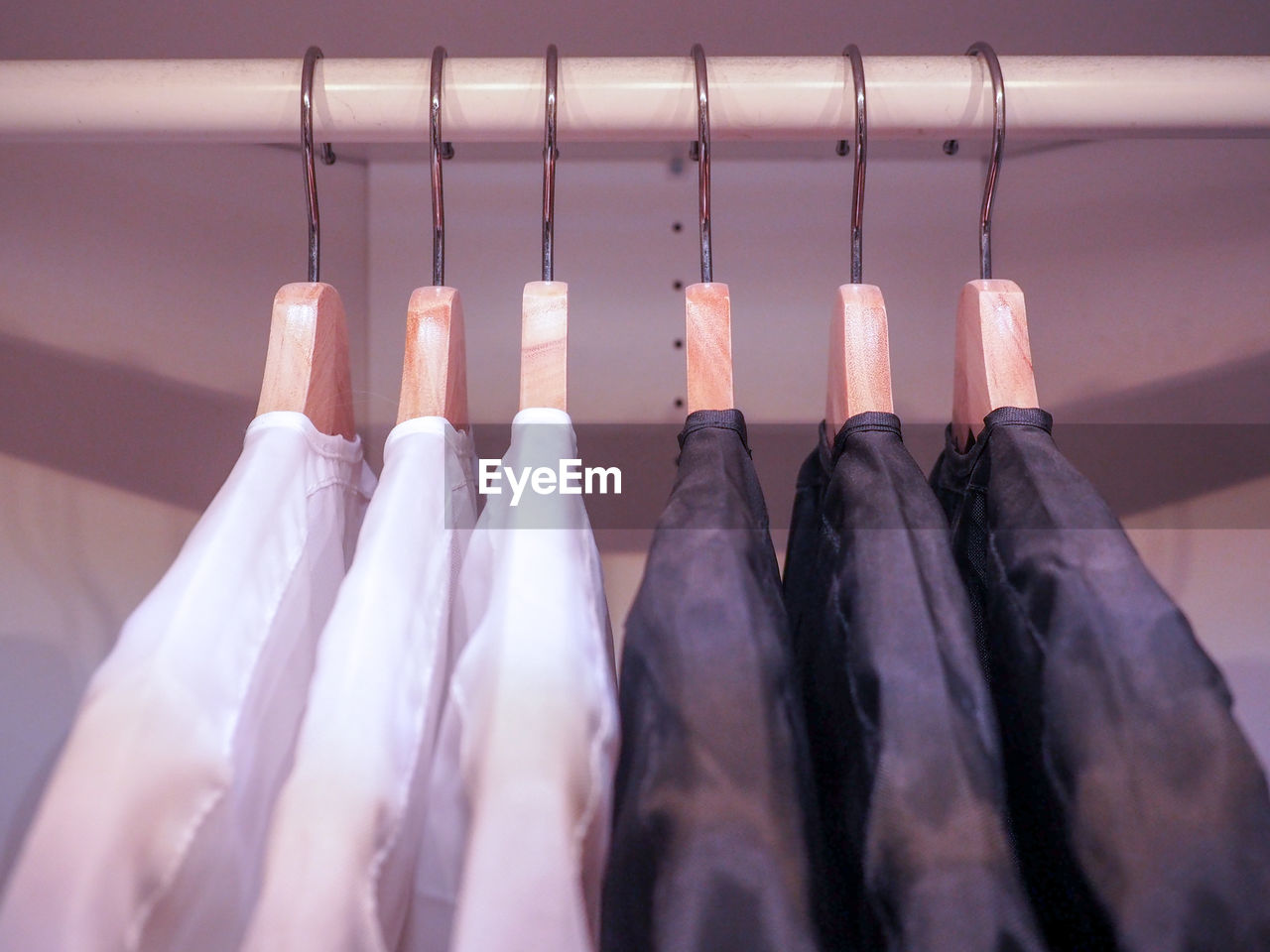 Close-up of clothes hanging on coathanger