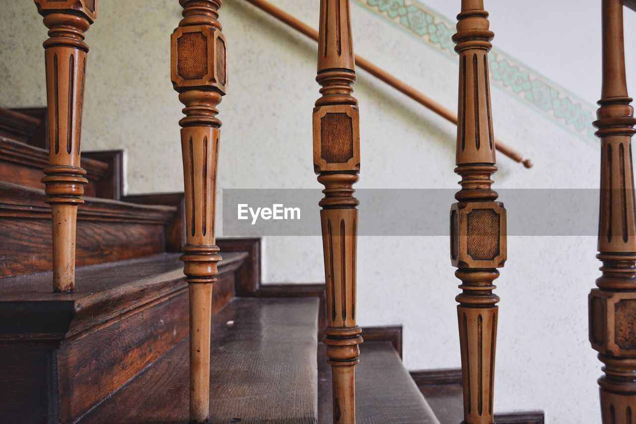 Close Up Of Wooden Staircase Railing On Eyeem