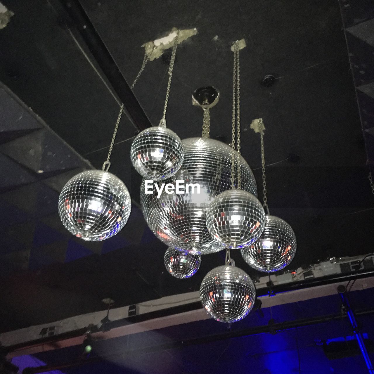 Disco Ball Hanging Low Angle View Lighting On Eyeem
