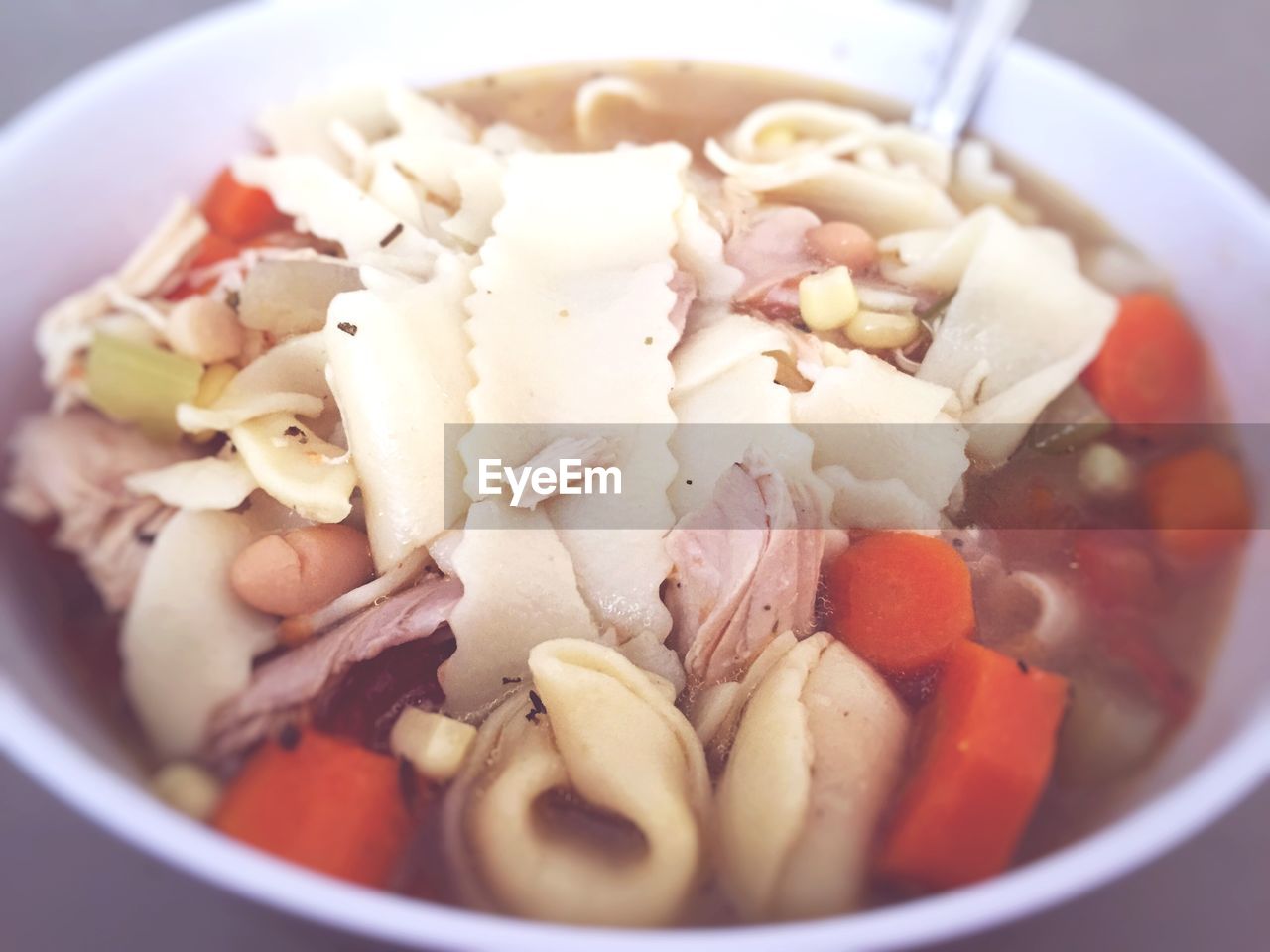 Close-up of vegetable soup served in bowl