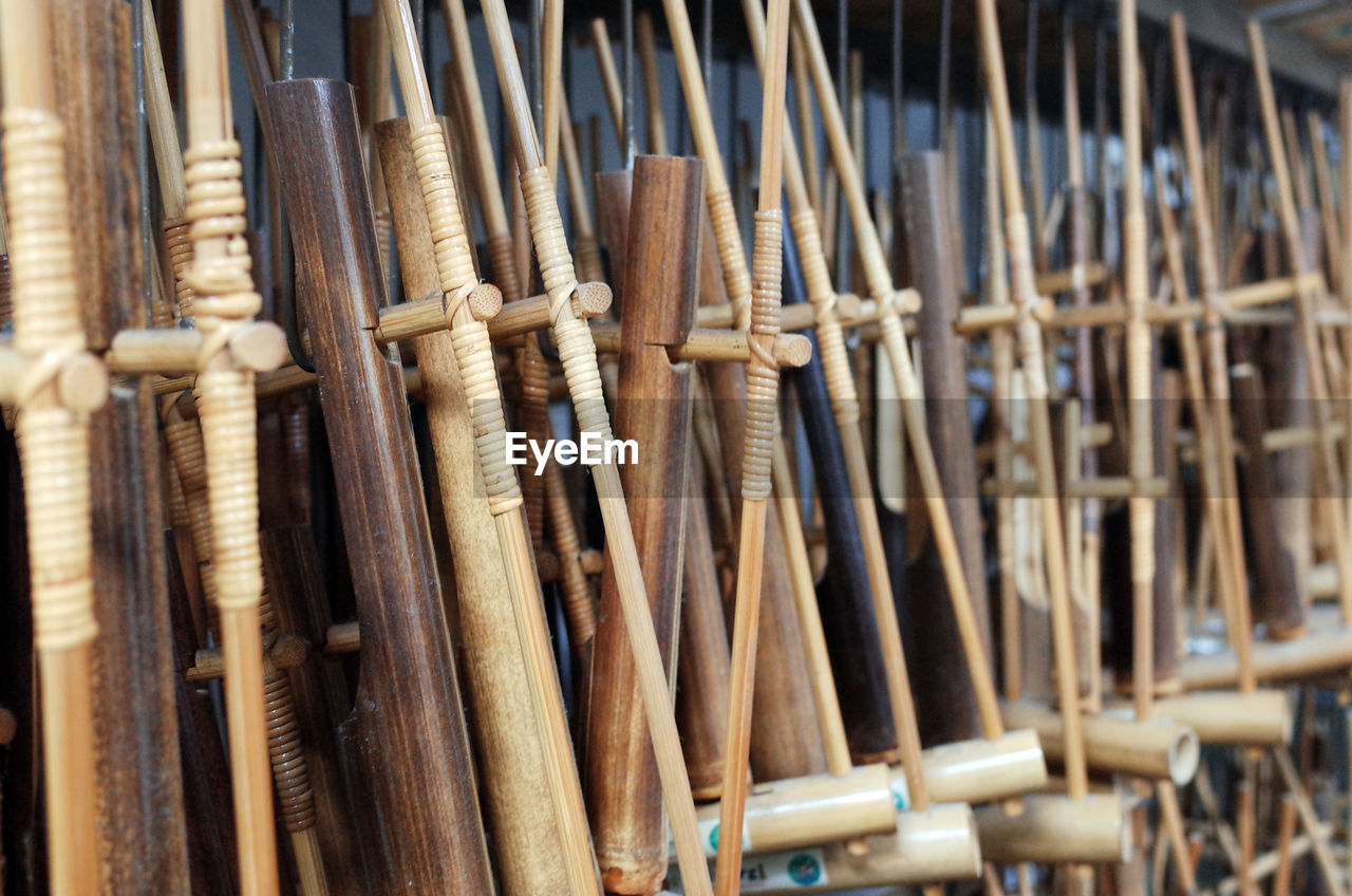 Full frame shot of wooden equipment