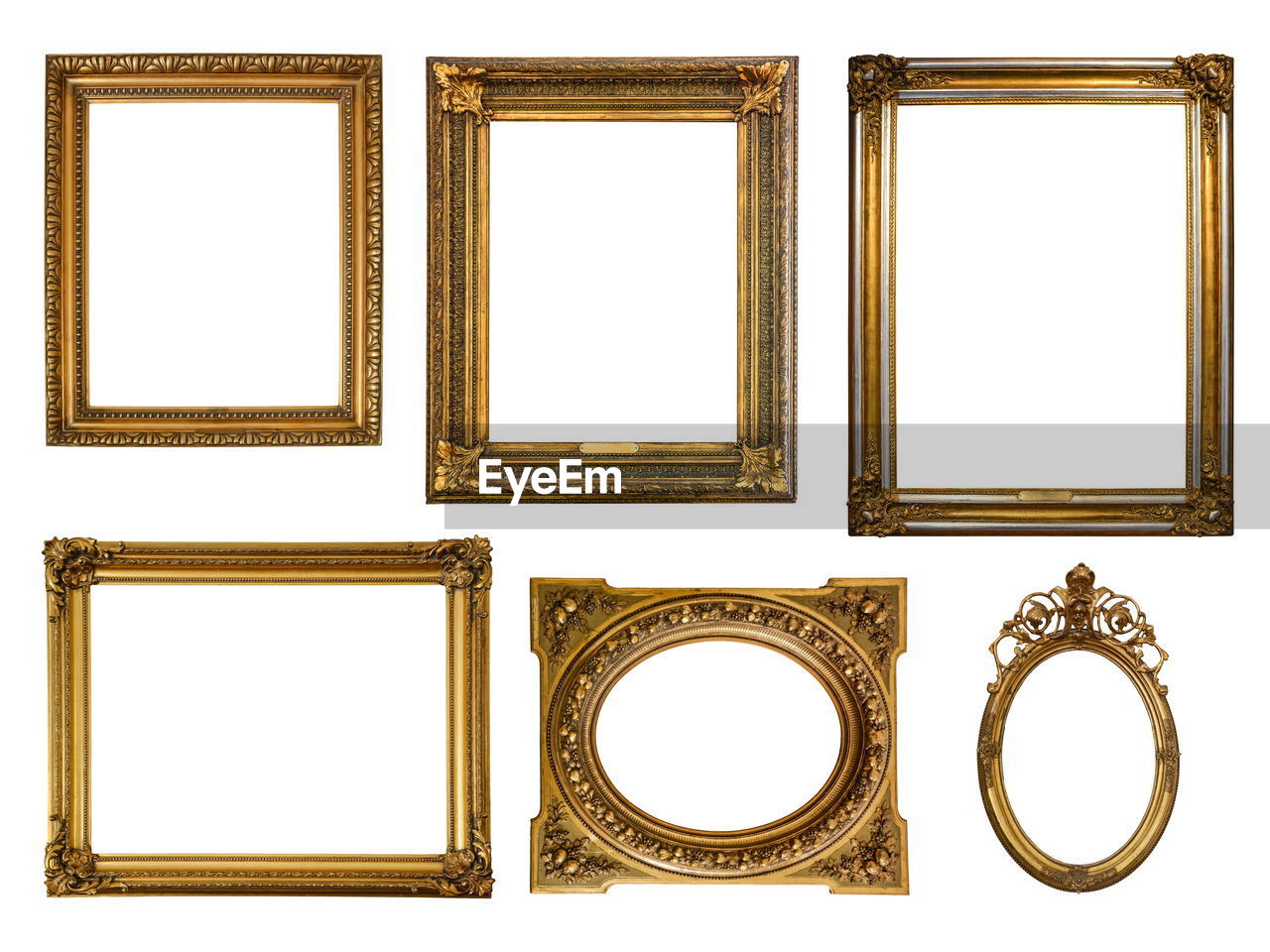 Picture frames against white background