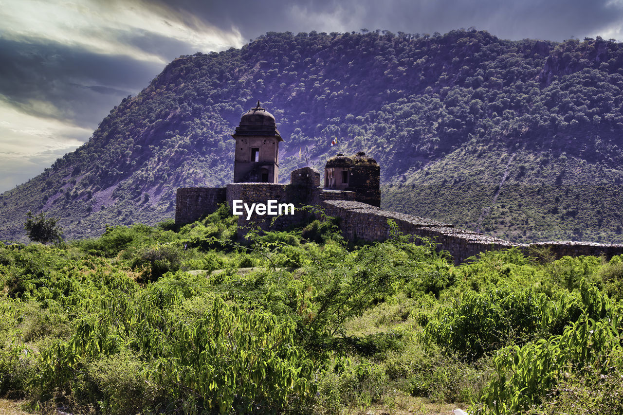 Historic building against sky in bhangarh rajasthan 