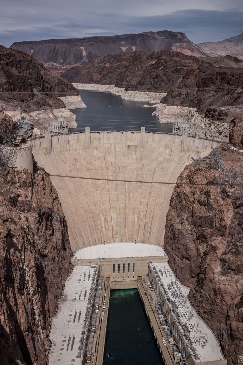High angle view of hoover dam