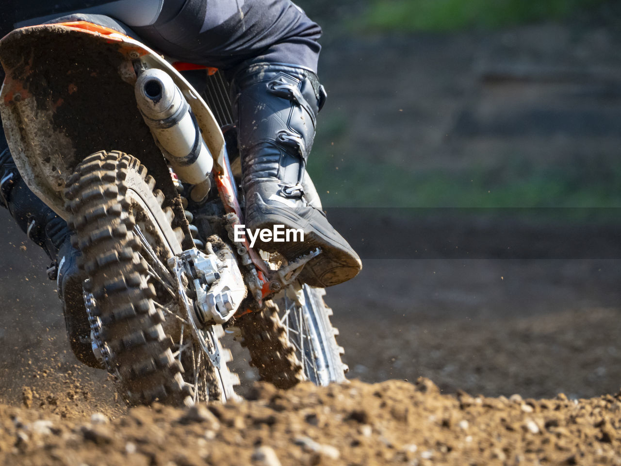 Debris on ground on a motocross track