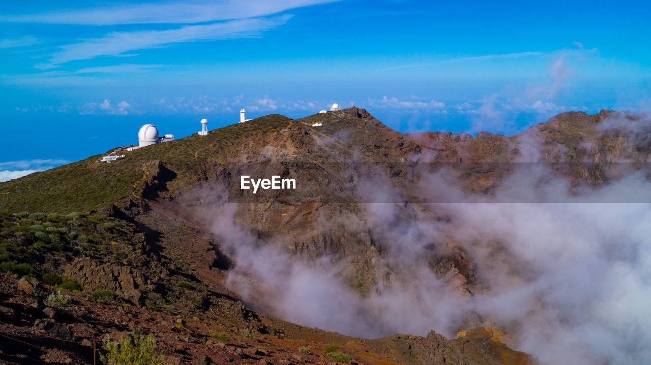Reflector and normal telescopes in canary islands 