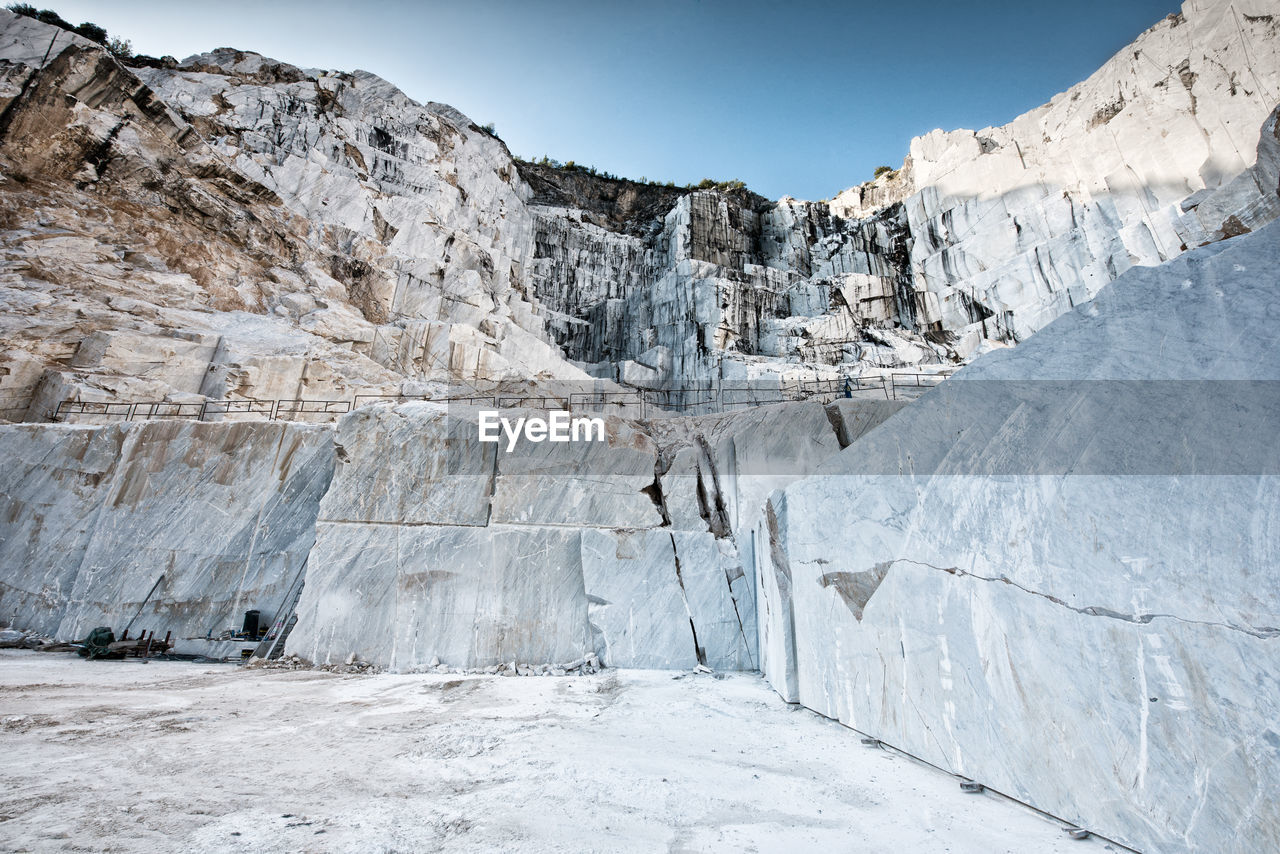 Open cast mining pit for italian carrara marble 