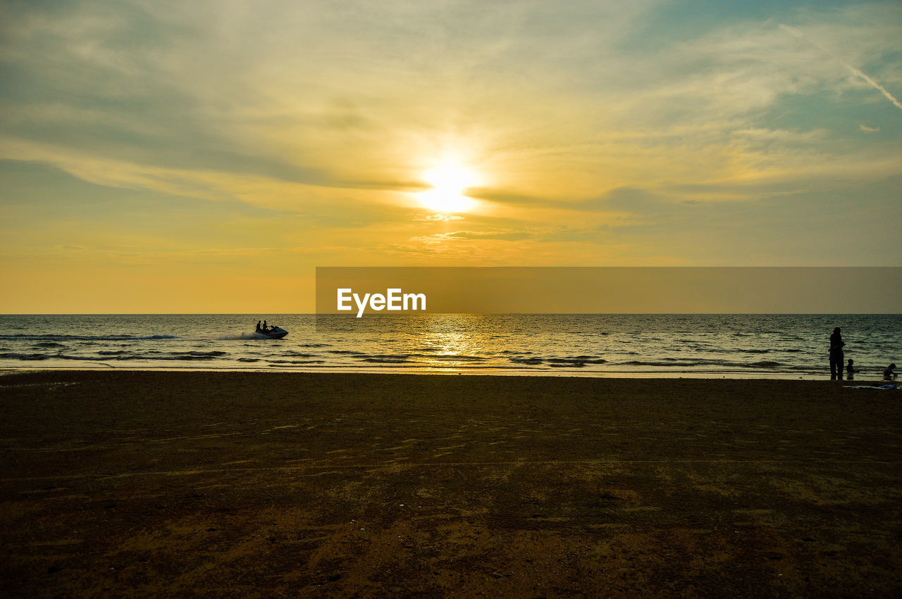 SCENIC VIEW OF BEACH DURING SUNSET