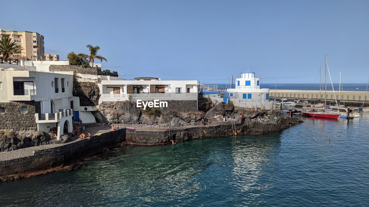 water, architecture, sea, built structure, building exterior, harbor, coast, vacation, sky, nautical vessel, nature, building, transportation, travel destinations, travel, clear sky, city, land, vehicle, waterway, tourism, mode of transportation, beach, channel, bay, blue, day, no people, sunny, holiday, waterfront, house, boat, outdoors, ship, trip, town, residential district, port, coastline, history, the past, watercraft, body of water, ocean, pier