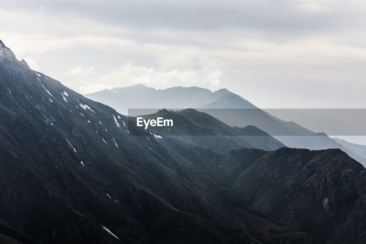 Foggy mountains in kalbajar region, karabakh, azerbaijan.