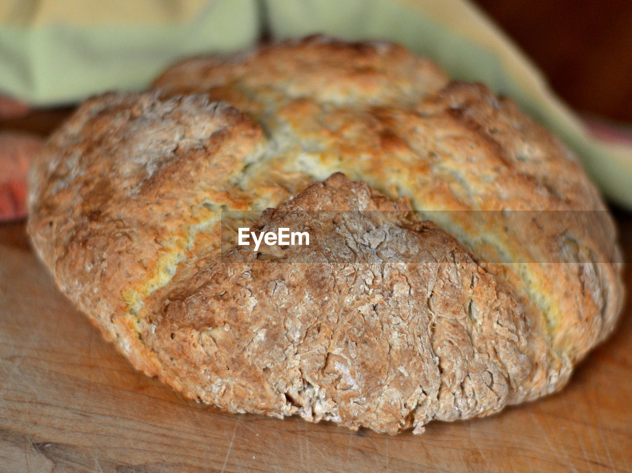 Close-up of fresh soda bread on table