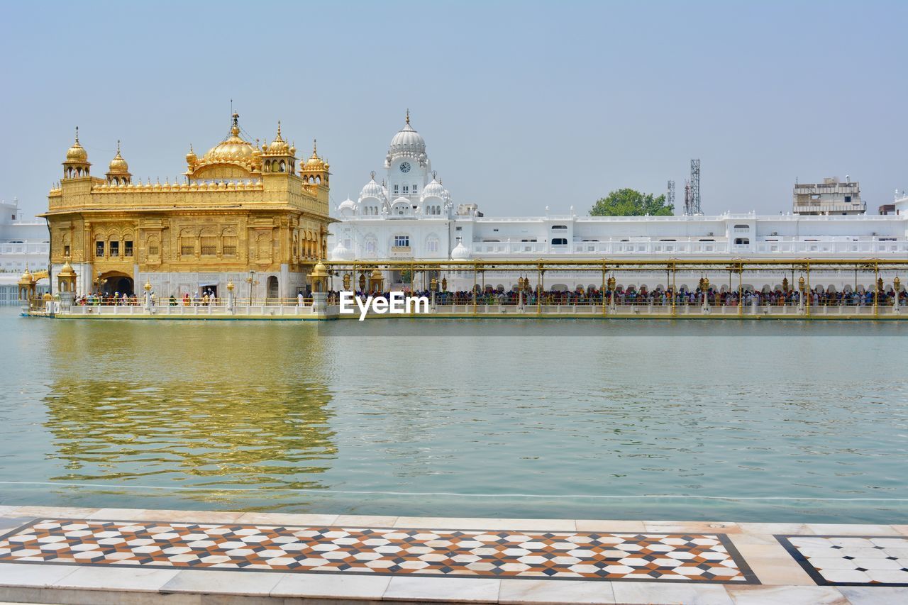 View of golden temple against clear sky