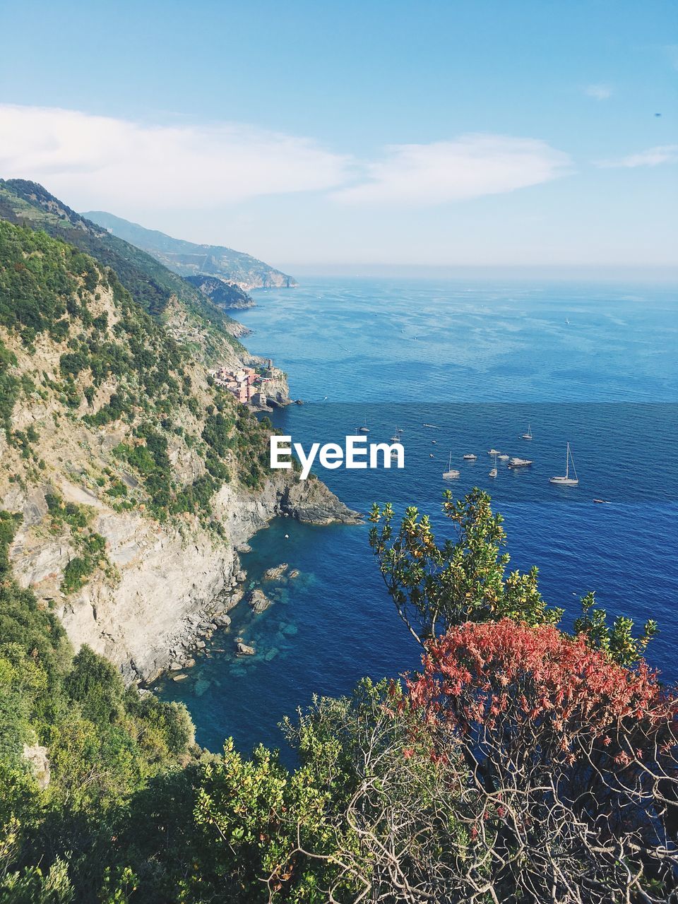 High angle view of sea against sky