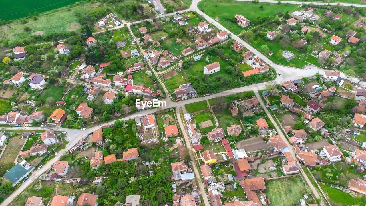 The village of ognyanovo from a bird's eye view 