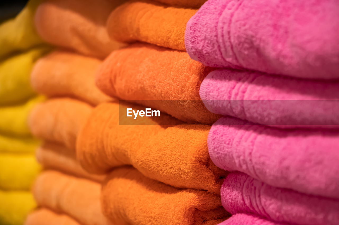 full frame shot of colorful towels