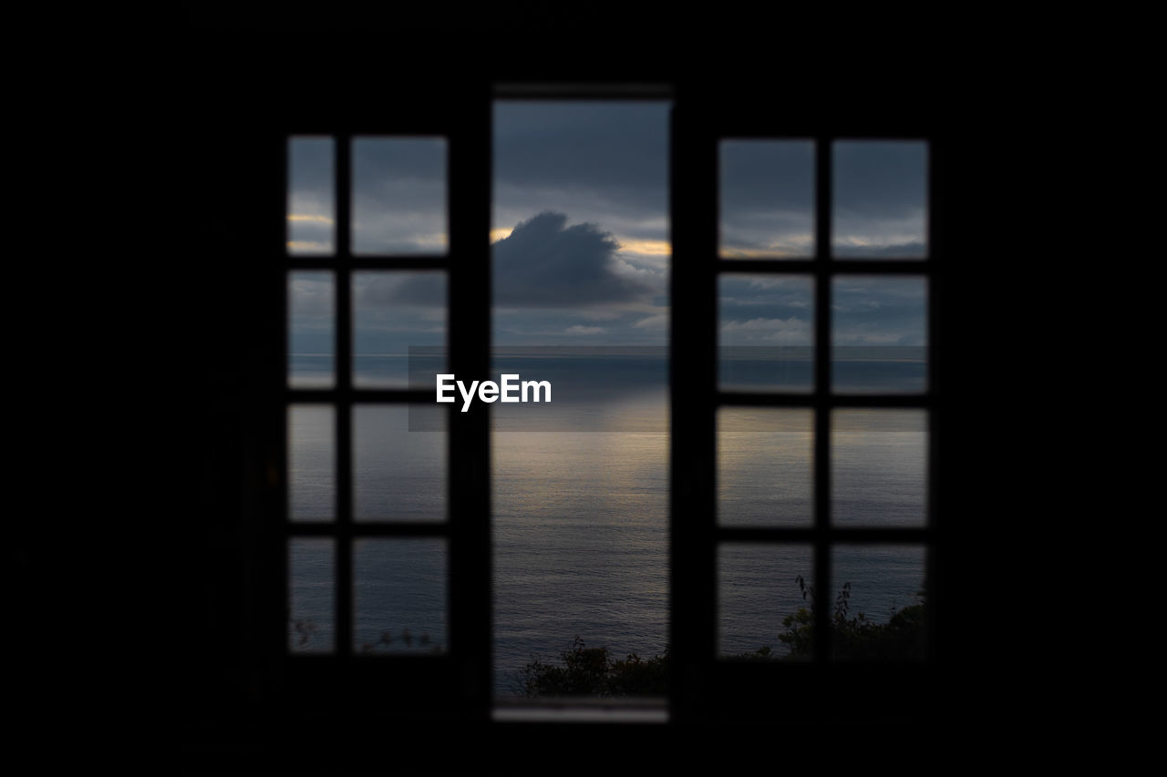 Sea seen through window