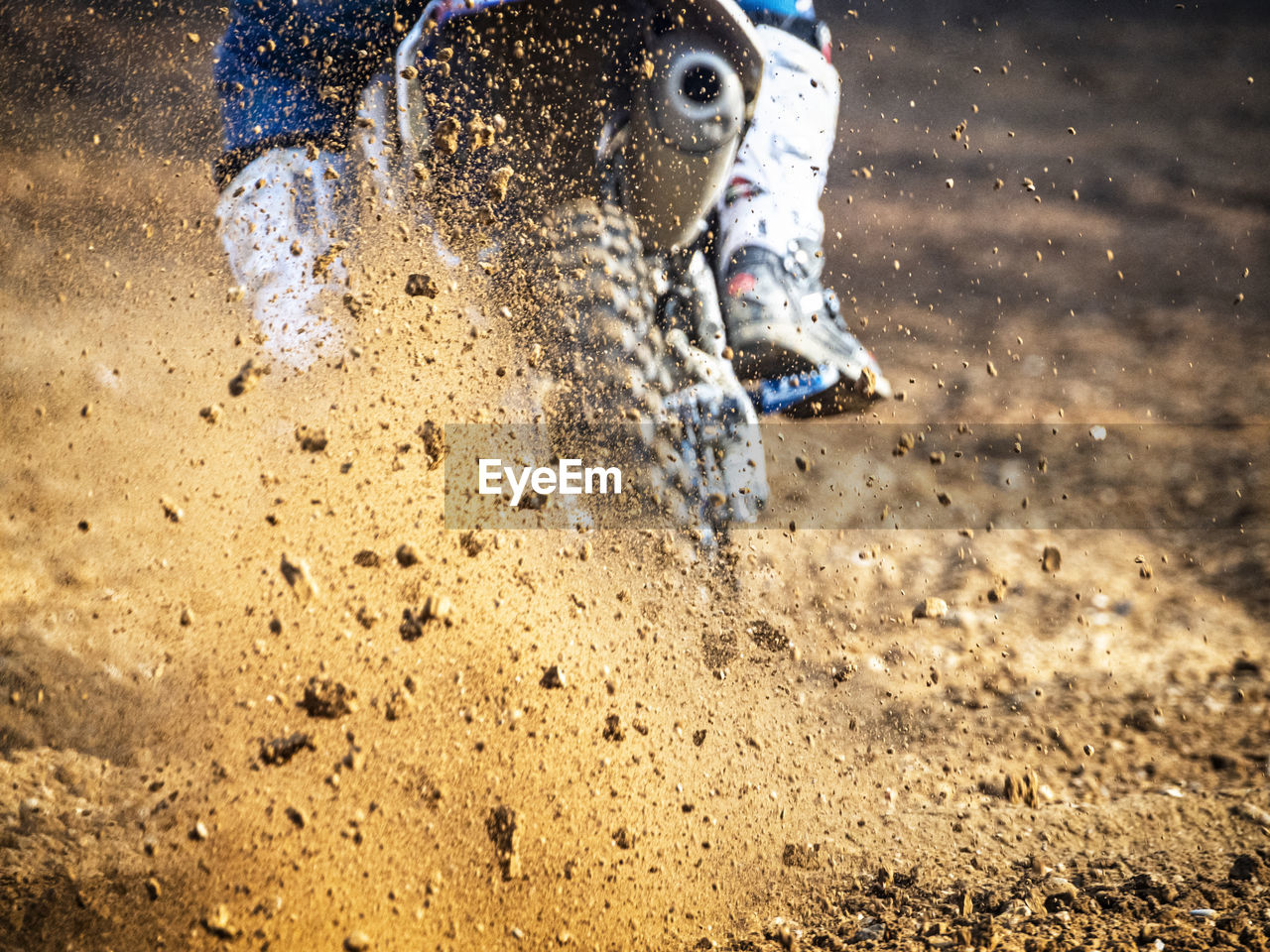 Motocross scene on a trail