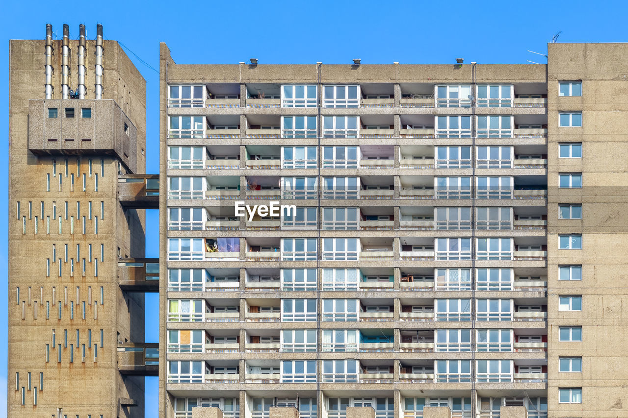 Concrete council flat housing block, balfron tower, in east london