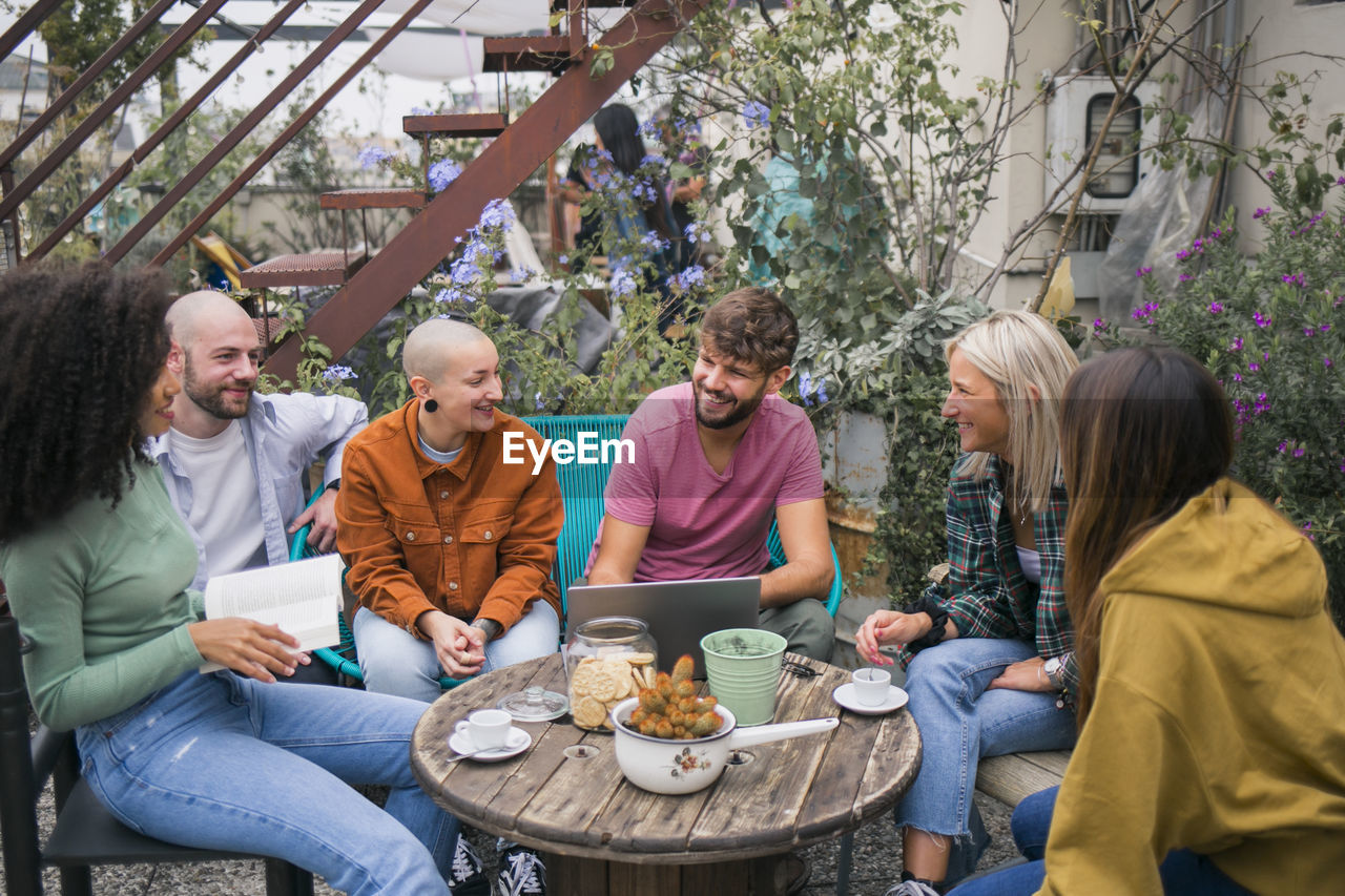 Group of people at restaurant