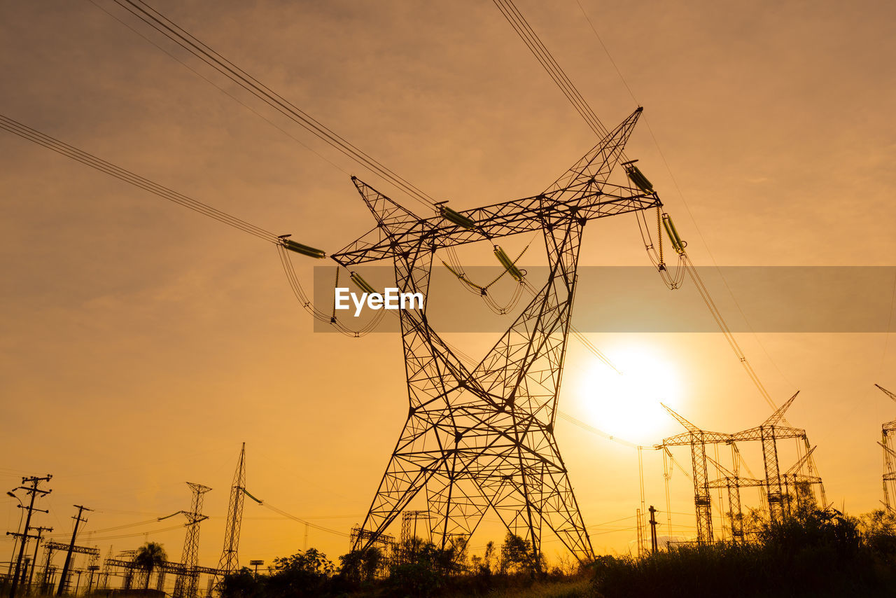 Electric Power Lines Coming Out From A Substation Eyeem