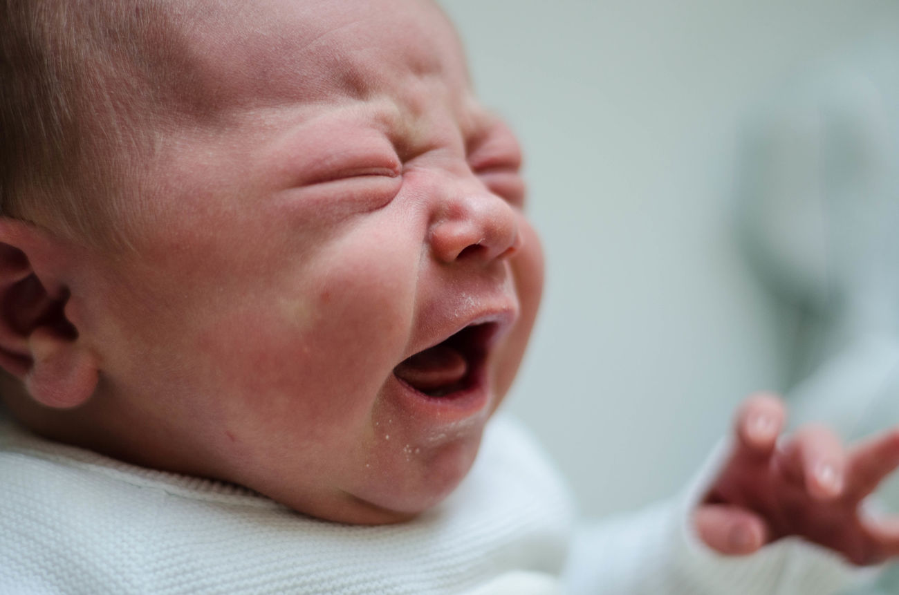 cute baby boy crying