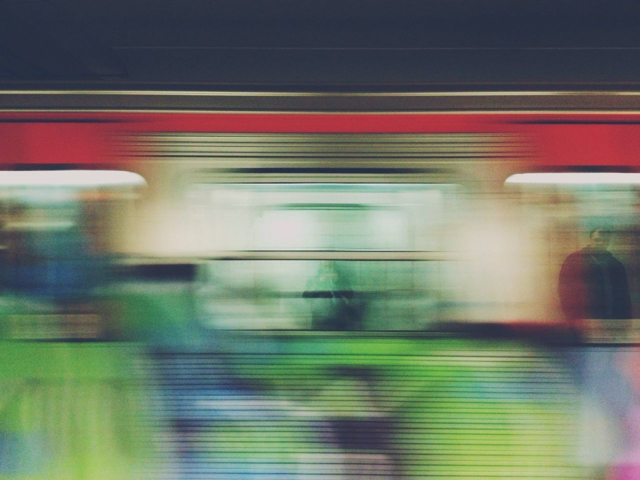 Train in blurred motion
