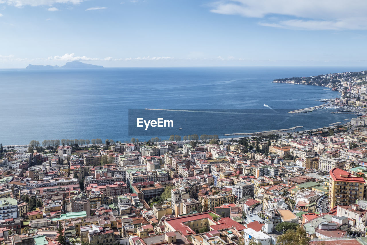 Aerial view of the gulf of naples