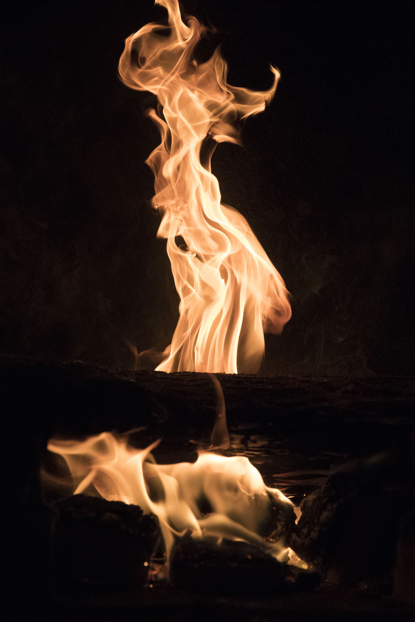 CLOSE-UP OF BONFIRE