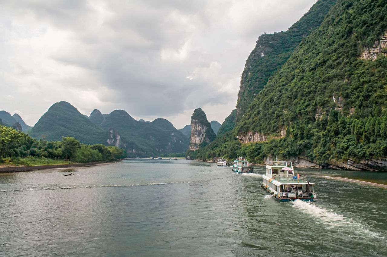Karst mountains and limestone peaks of li river in china