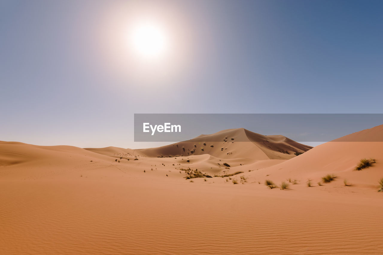 Scenic view of erg chebbi desert against sky