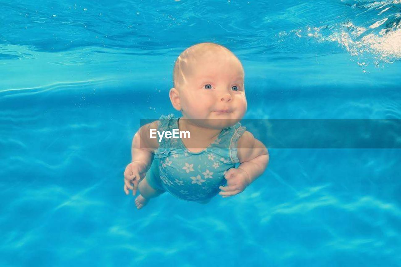 baby boy swimming