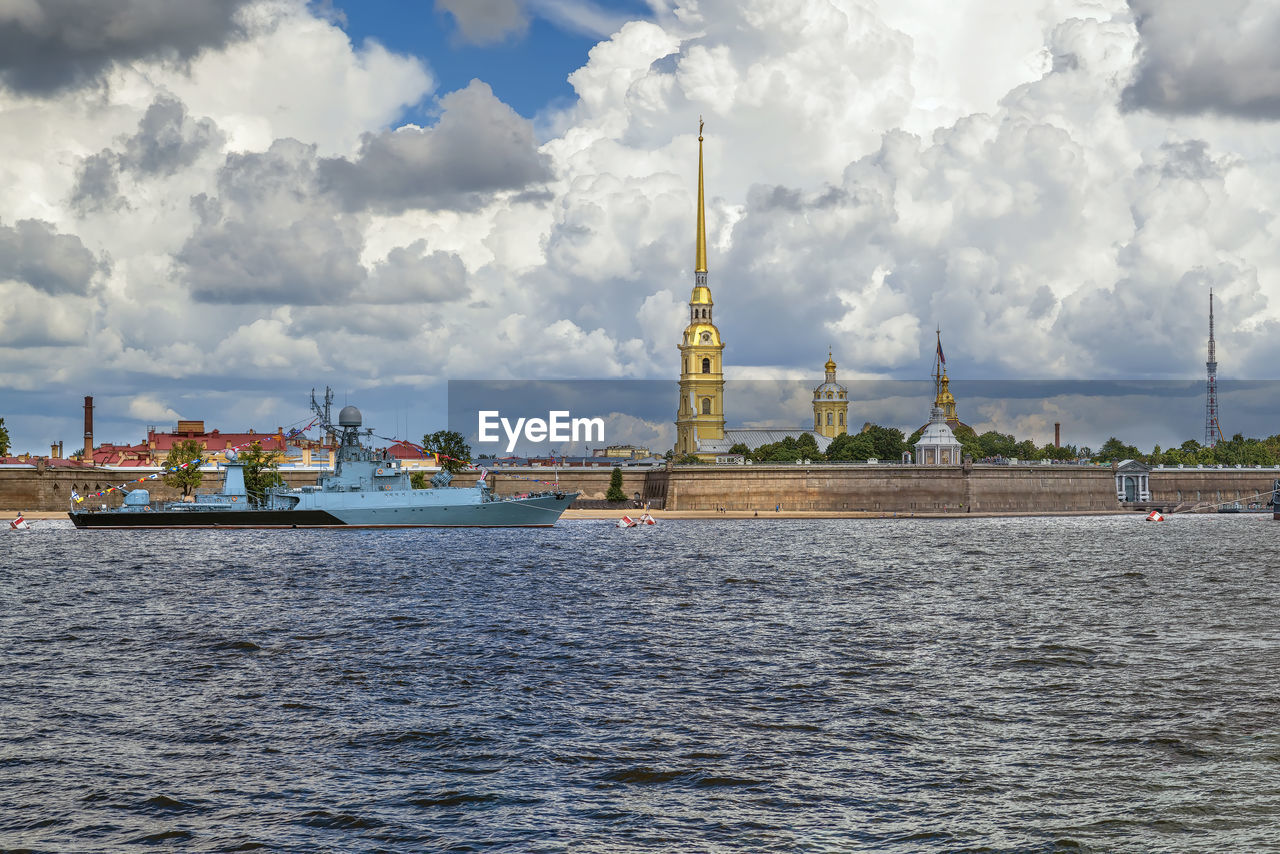 View of peter and paul fortress from neva river, saint petersburg, russia