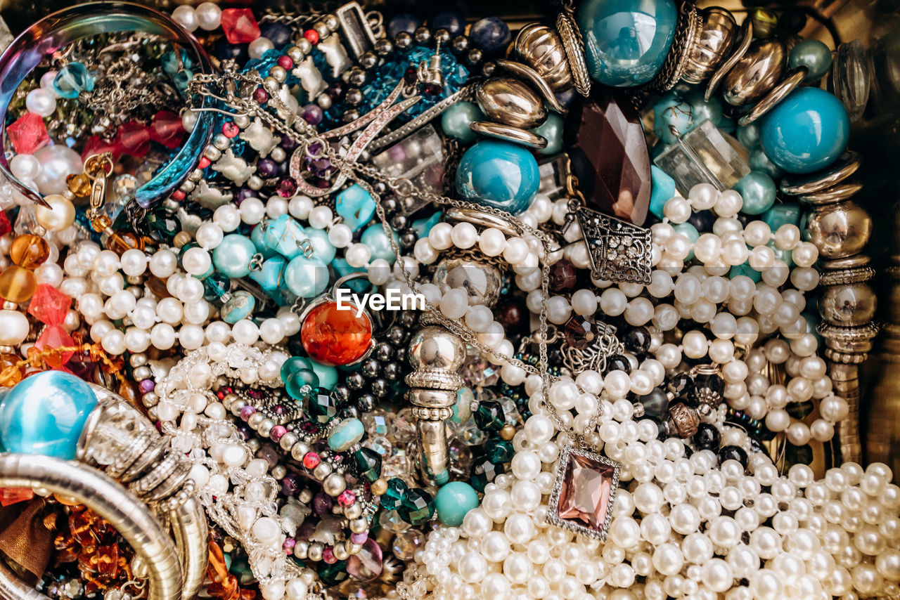 Full frame shot of various jewelry